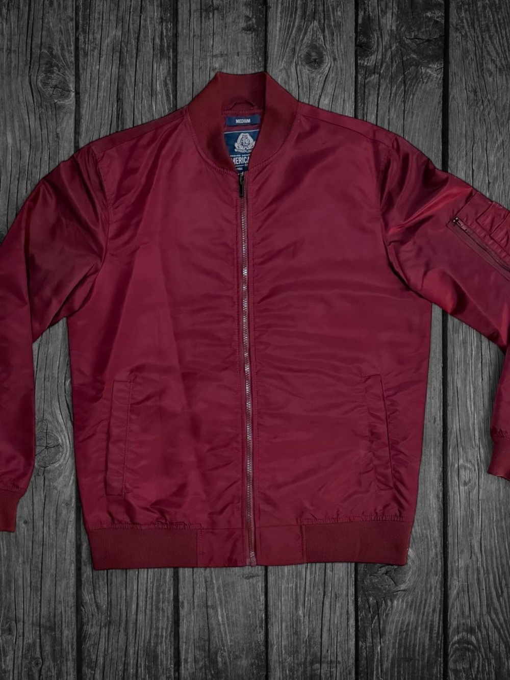 Men's Bomber Jacket - Burgundy